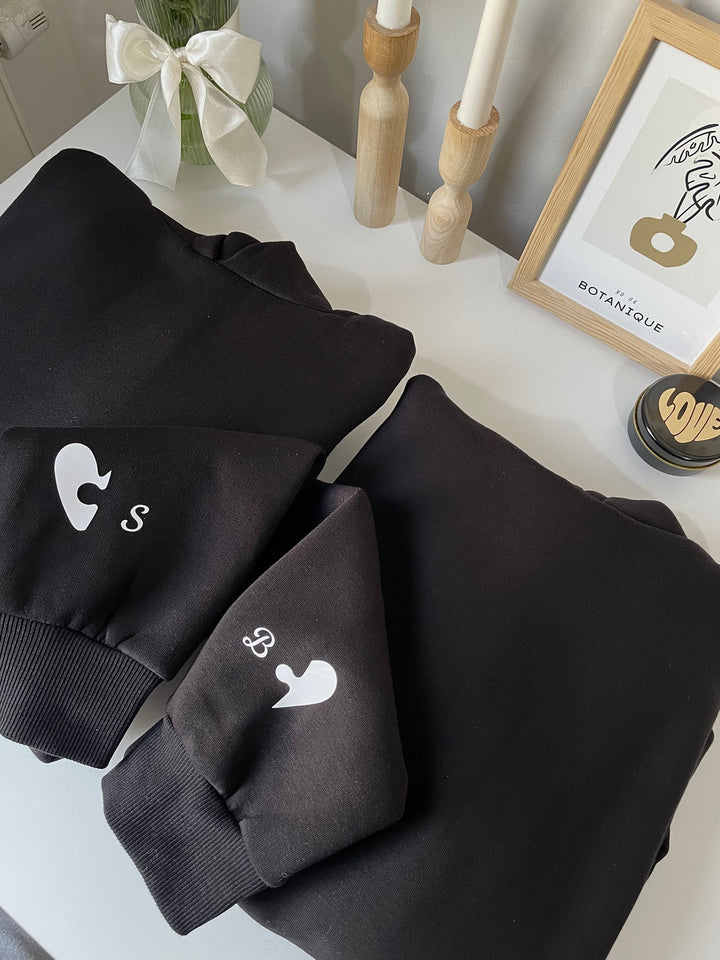 Puzzle Heart Kapüşonlu Unisex Sweatshirt